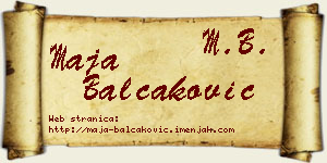 Maja Balčaković vizit kartica